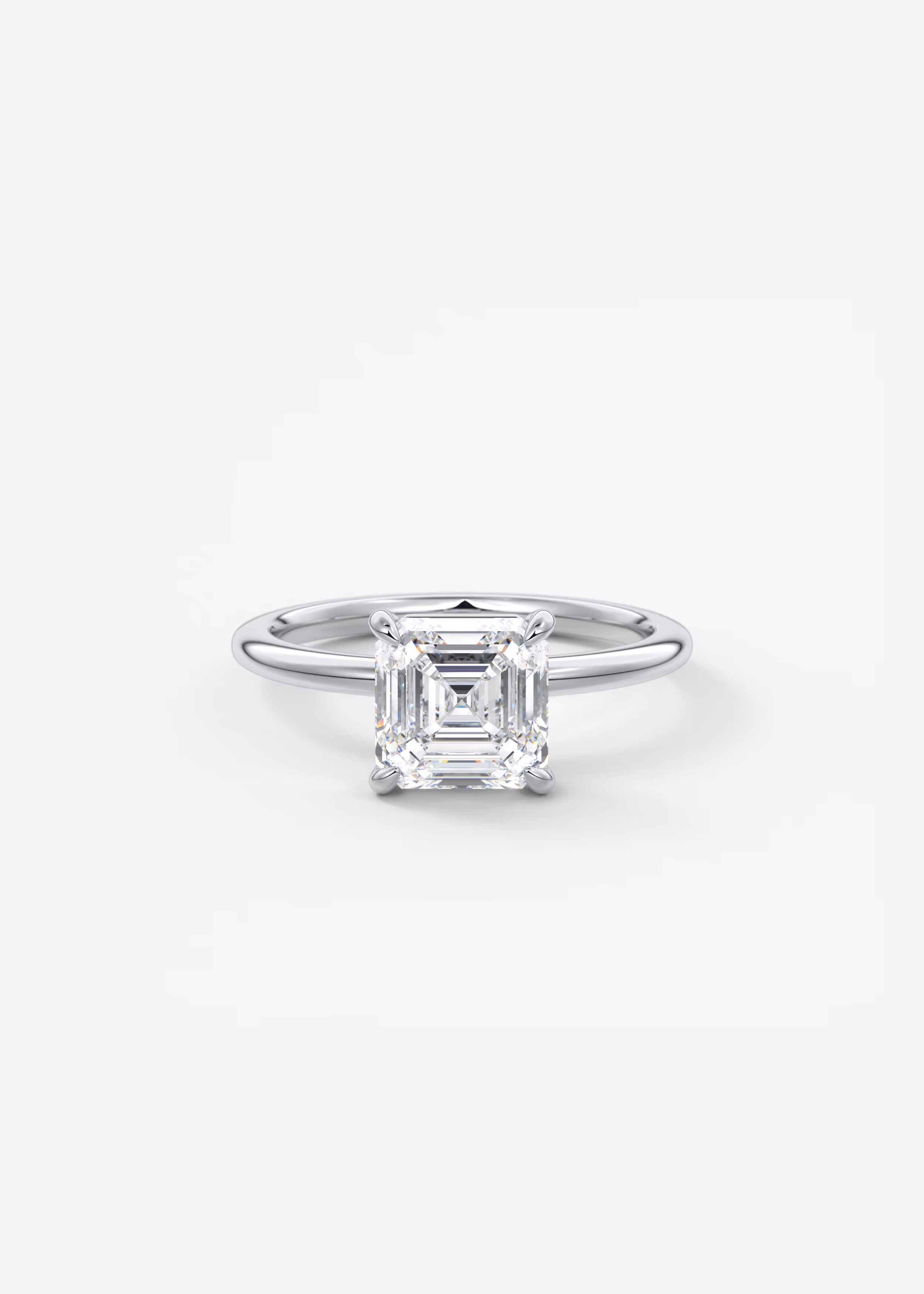 asscher 4 claw prong solitaire classic frank darling engagement ring platinum