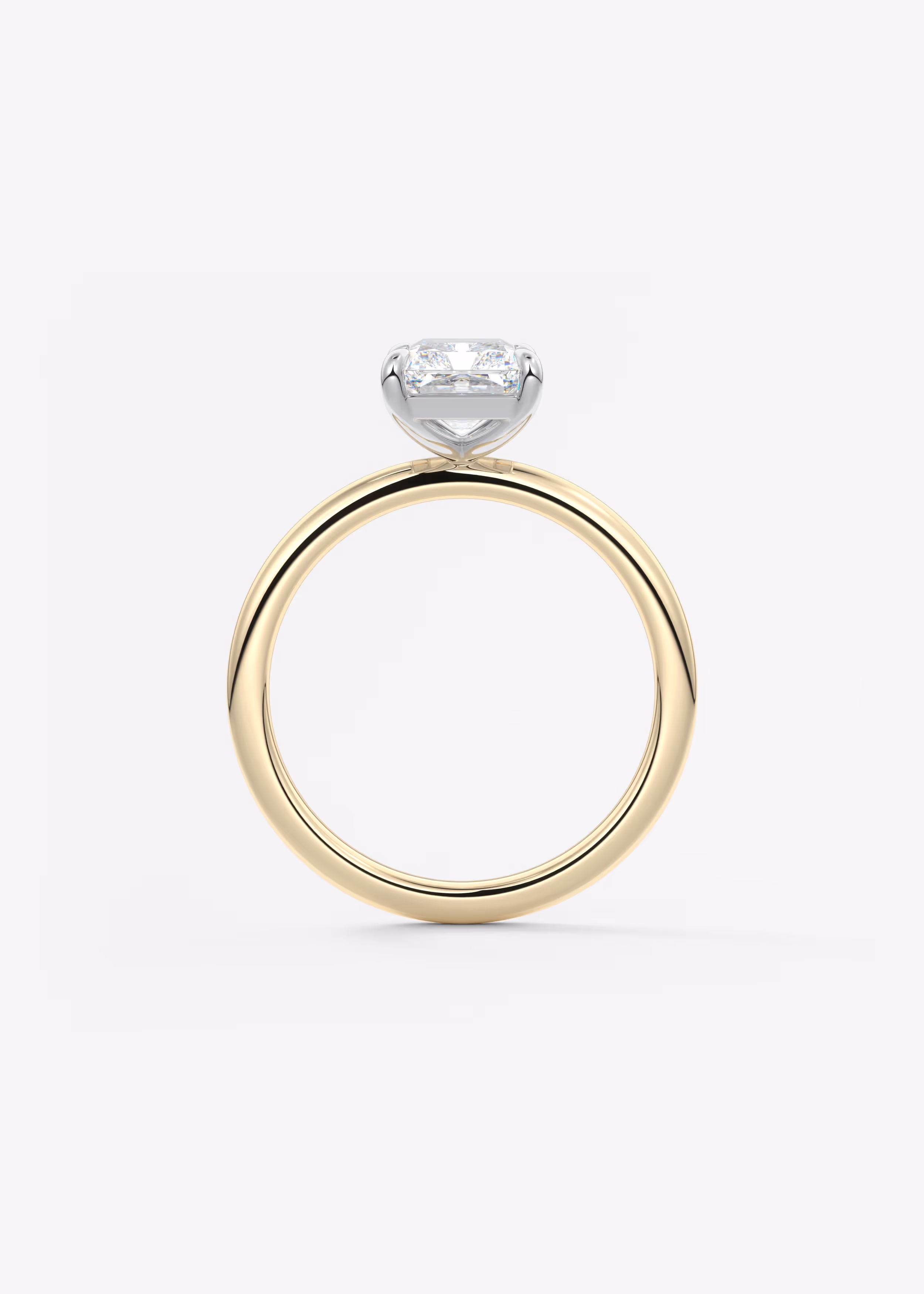 north south radiant cut classic four claw prong frank darling engagement ring classic solitaire two tone platinum yellow gold