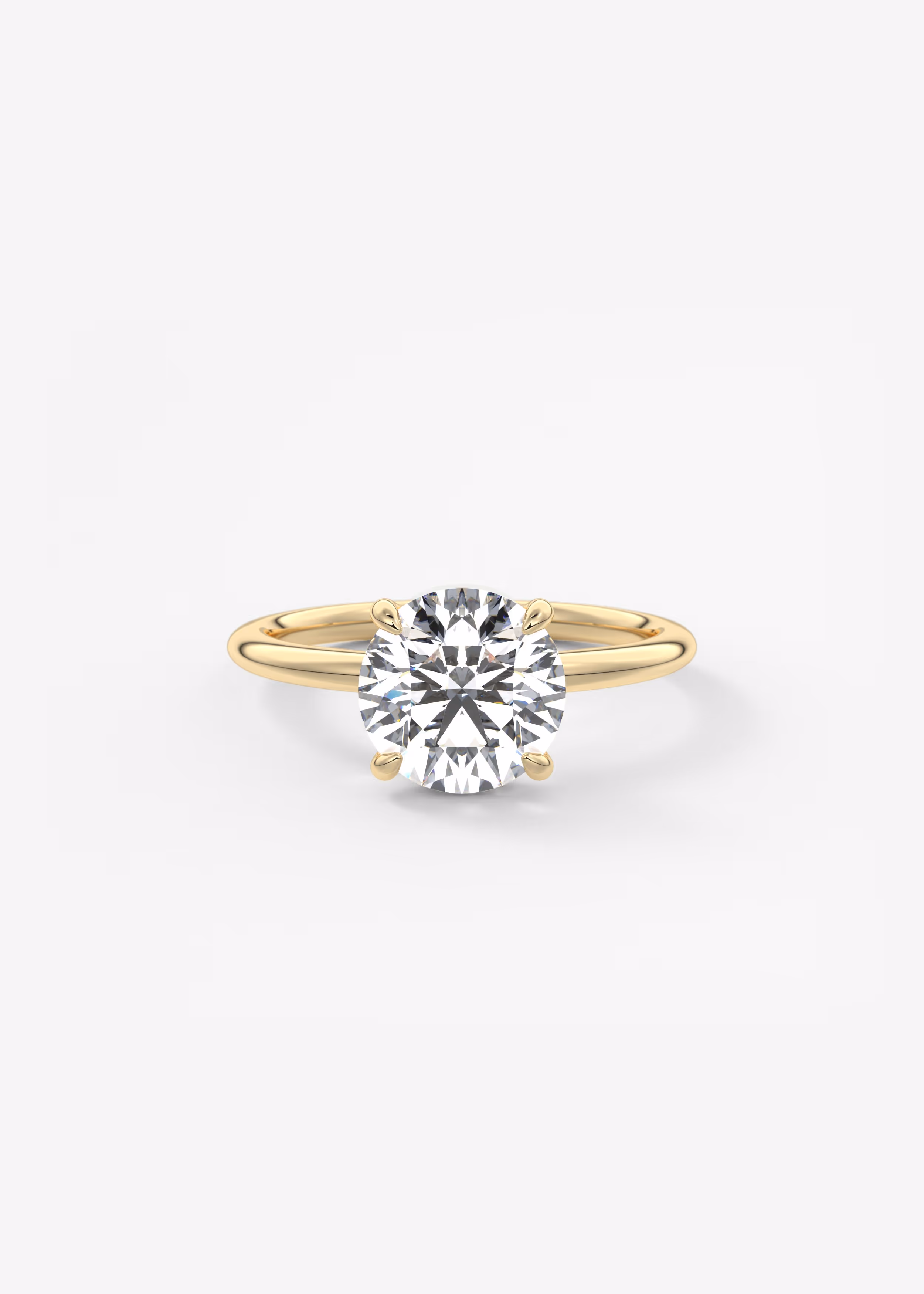 round claw prong plunge low profile modern frank darling engagement ring solitaire yellow gold
