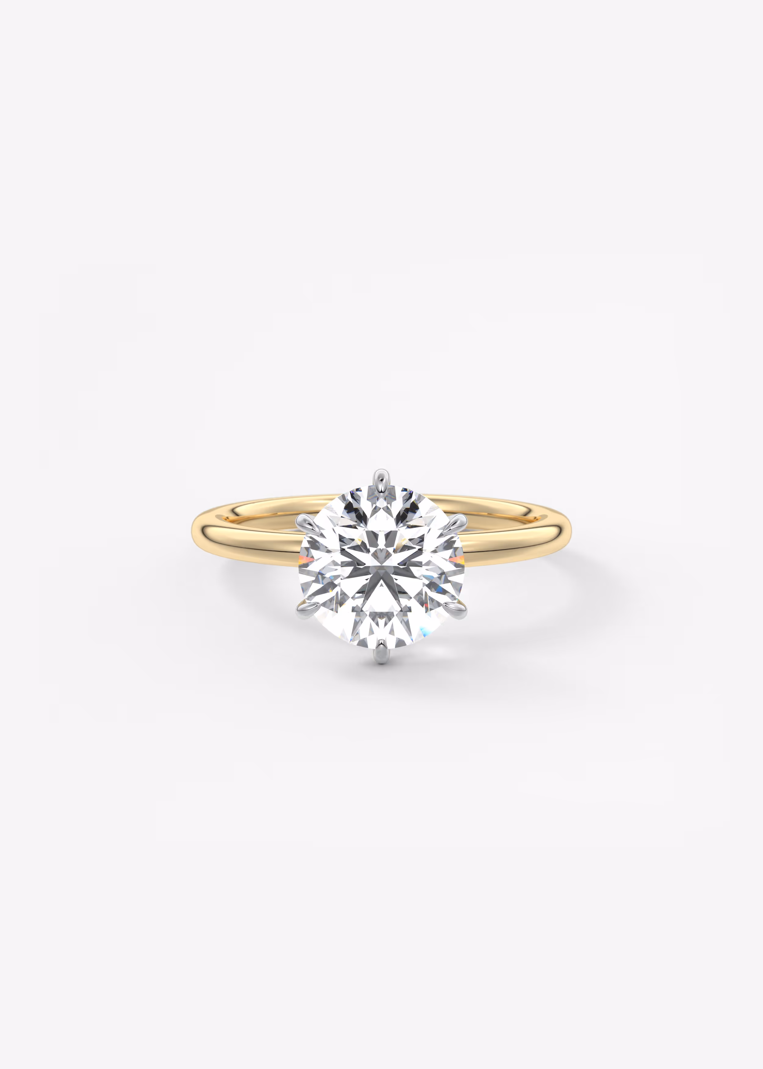round six prong solitaire classic frank darling engagement ring solitaire two tone yellow gold platnium